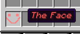 An image showing the item with the name "The face" in red and italic font